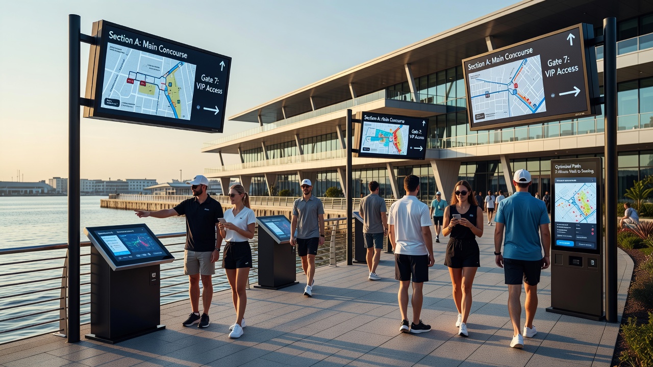 Optimizing Attendee Navigation Systems in Waterfront Sports Venues